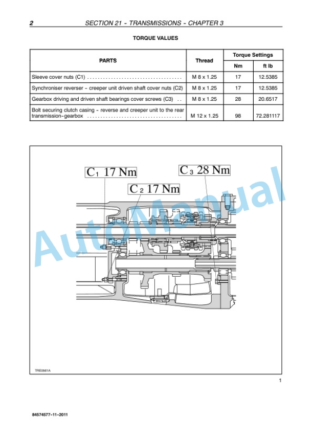 Alternative view of New Holland TD4040F Tractor Service Manual 84574577