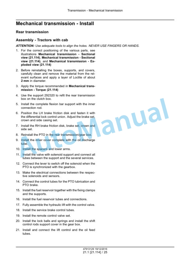 Alternative view of New Holland TD4.70F, TD4.80F, TD4.90F Tractor Service Manual 47913129