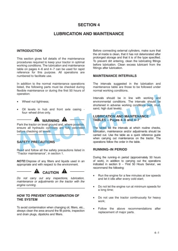 New Holland TD5050 HC Tractor Operation and Maintenance Manual 47376863-4