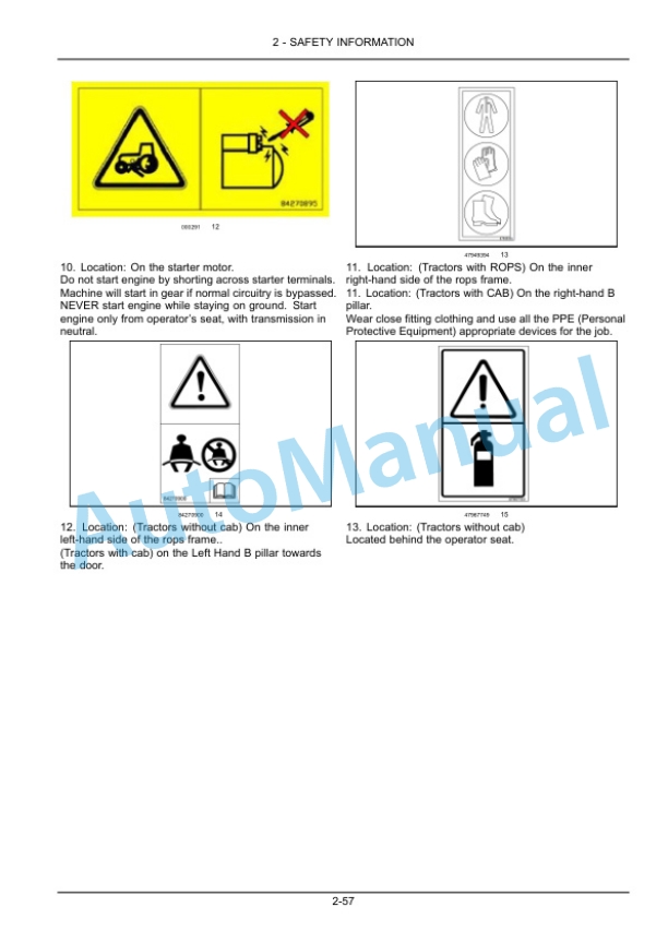 Alternative view of New Holland TD5.85, TD5.95, TD5.105, TD5.115 Tractor Operation and Maintenance Manual 51559167