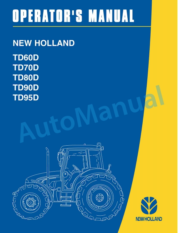 New Holland TD60D, TD70D, TD80D, TD90D, TD95D Tractor Operation and Maintenance Manual 5091825
