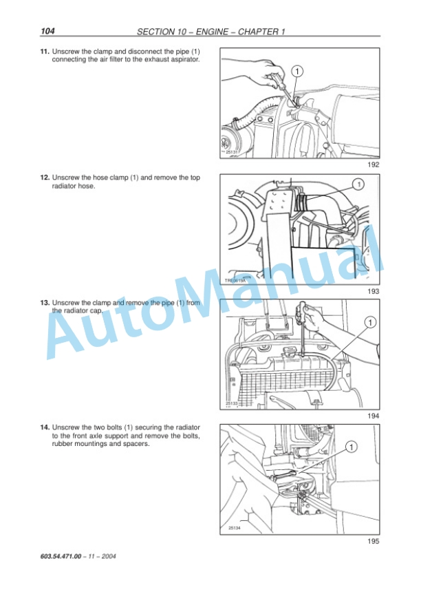 New Holland TD60D, TD70D, TD80D, TD90D, TD95D Tractor Repair Manual 6035447100-2
