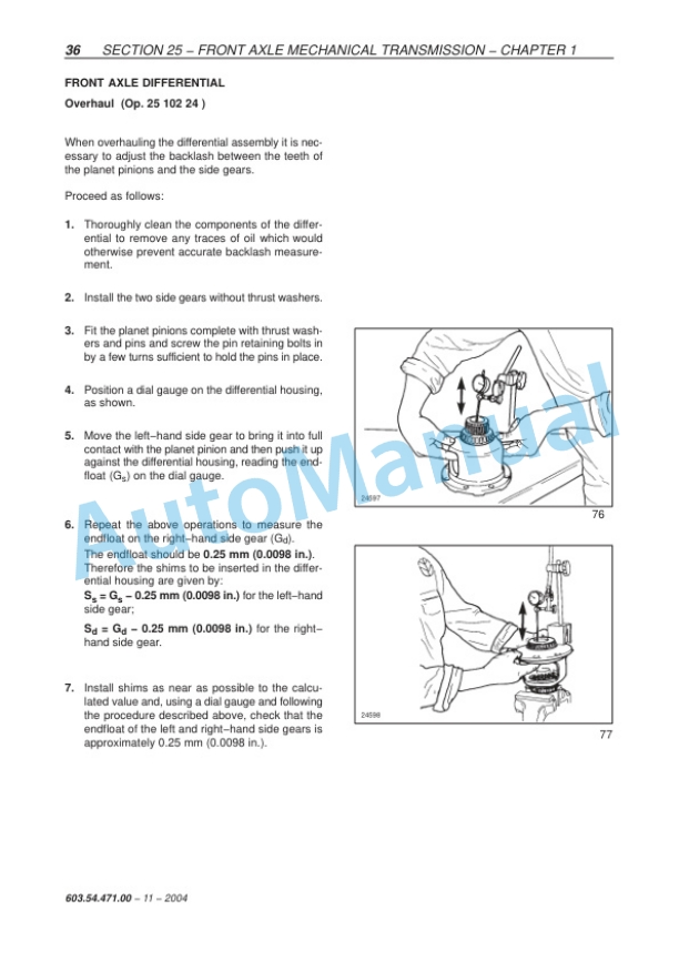 New Holland TD60D, TD70D, TD80D, TD90D, TD95D Tractor Repair Manual 6035447100-3