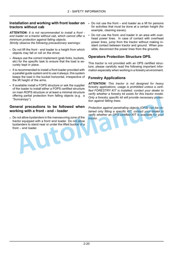 Alternative view of New Holland TD65F, TD75F, TD85F Tractor Operation and Maintenance Manual 47918158