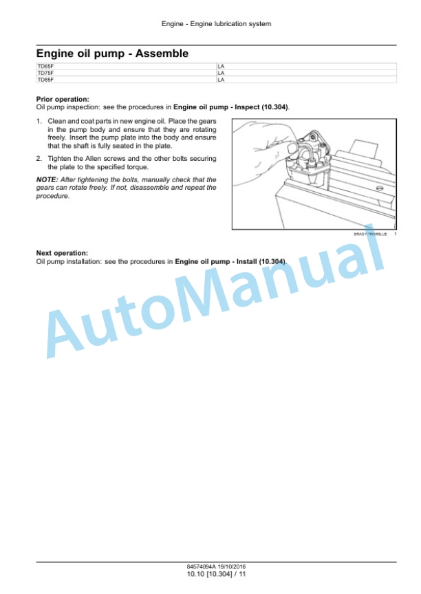 Alternative view of New Holland TD65F, TD75F, TD85F Tractor Service Manual 84574094A