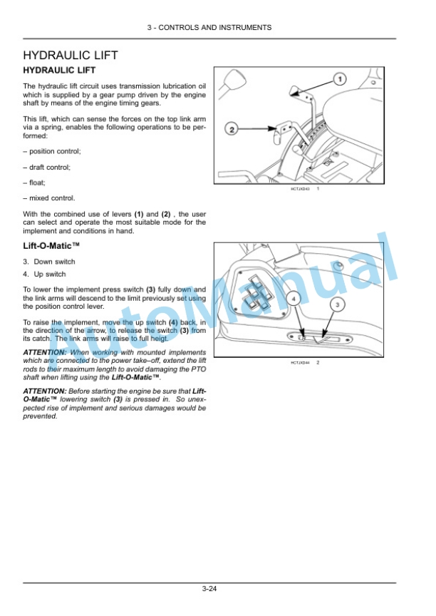 New Holland TD80D HC, TD90D HC, TD95D HC Tractor Operation and Maintenance Manual 47918199-3