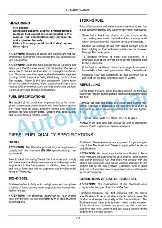 New Holland TD80D HC, TD90D HC, TD95D HC Tractor Operation and Maintenance Manual 47918199-4