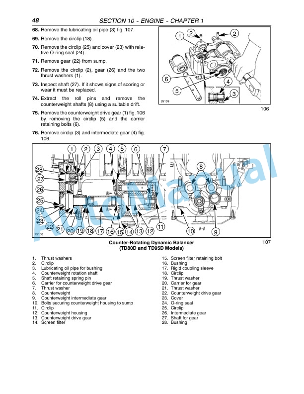 New Holland TD80D, TD95D Tractor Repair Manual 87658939-3