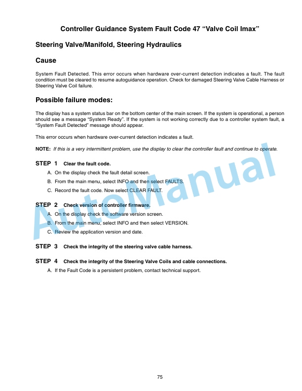 New Holland TG, TJ Series Tractor IntelliSteer Auto Steering System Troubleshooting Repair Manual 87046843-5