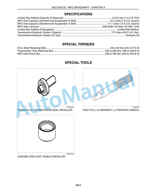 New Holland TG210, TG230, TG255, TG285 Tractor Repair Manual 87034555-2