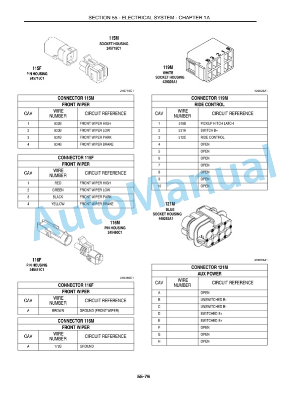 New Holland TG210, TG230, TG255, TG285 Tractor Repair Manual 87057612-3