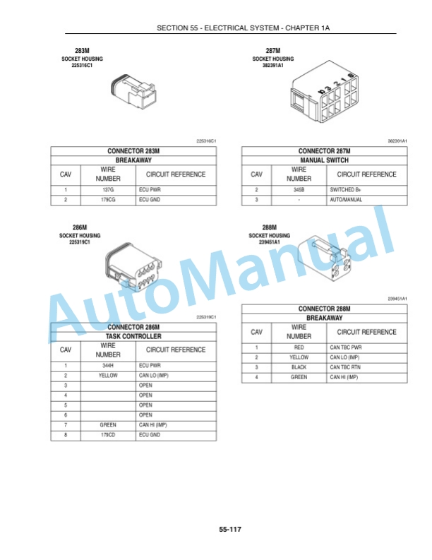 New Holland TG210, TG230, TG255, TG285 Tractor Repair Manual 87057612-4