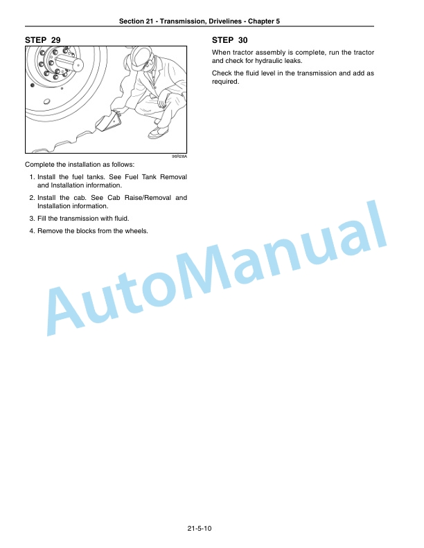 New Holland TG215, TG245, TG275, TG305 Tractor Repair Manual 87678533-4