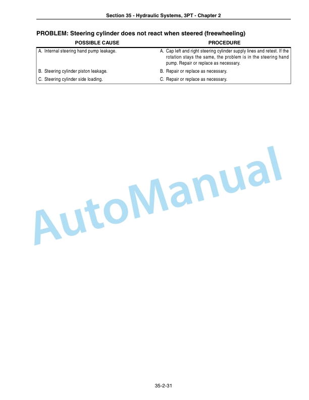 New Holland TG215, TG245, TG275, TG305 Tractor Repair Manual 87678534-2