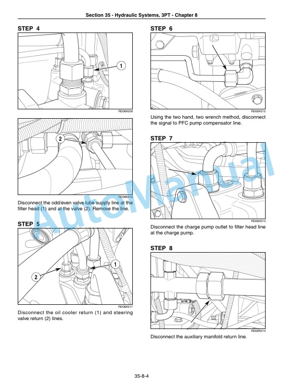 New Holland TG215, TG245, TG275, TG305 Tractor Repair Manual 87678534-4