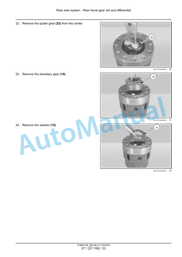 Alternative view of New Holland Th6.28 Tier 4B Final Telescopic Handler Service Manual 51694136