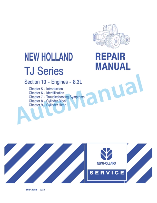 New Holland TJ Series Tractor Repair Manual 86642988