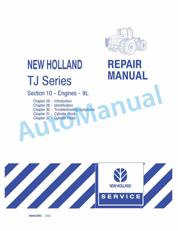 New Holland TJ Series Tractor Repair Manual 86642993