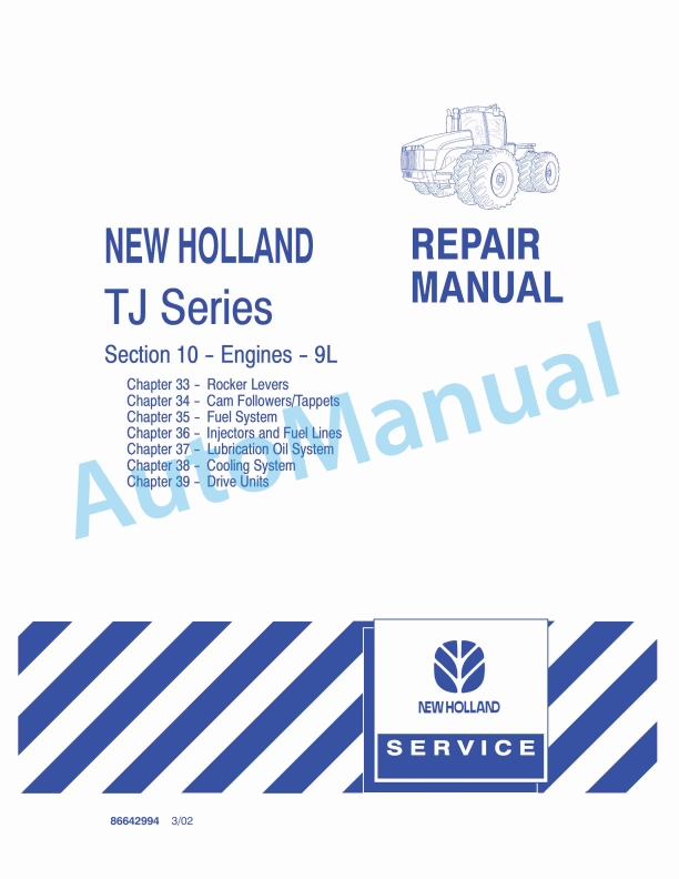 New Holland TJ Series Tractor Repair Manual 86642994