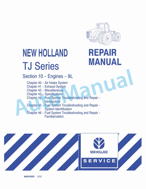 New Holland TJ Series Tractor Repair Manual 86642995