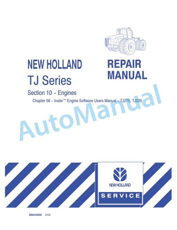 New Holland TJ Series Tractor Repair Manual 86643000