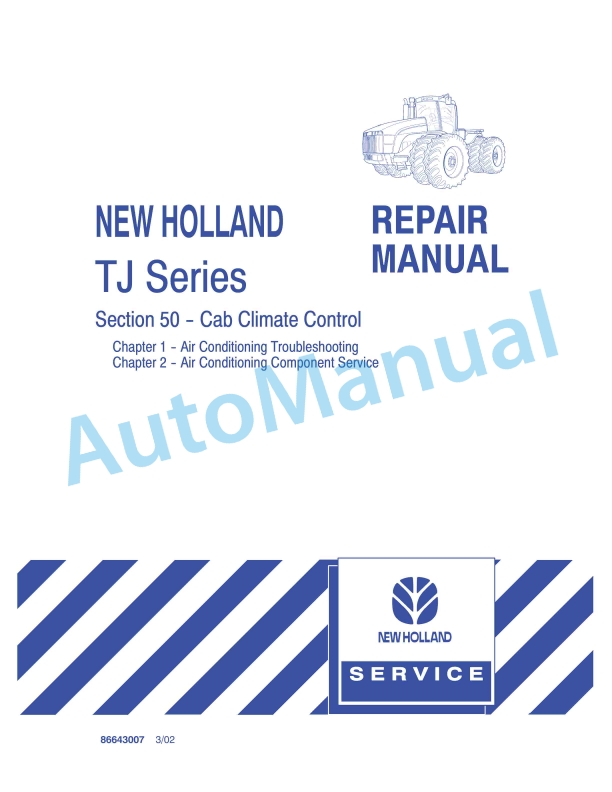 New Holland TJ Series Tractor Repair Manual 86643007