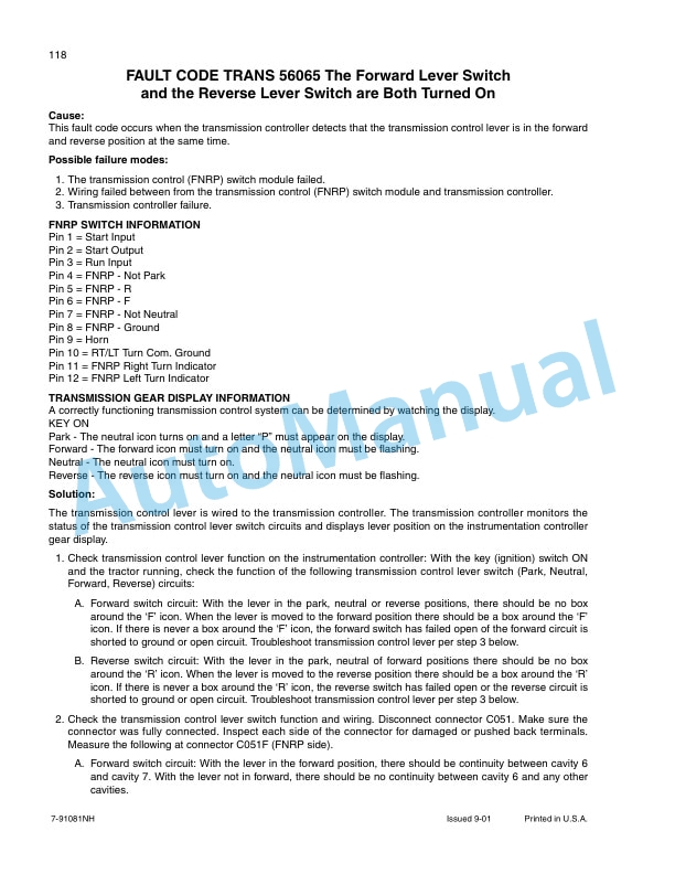 New Holland TJ Series Tractor Repair Manual 86643009-5