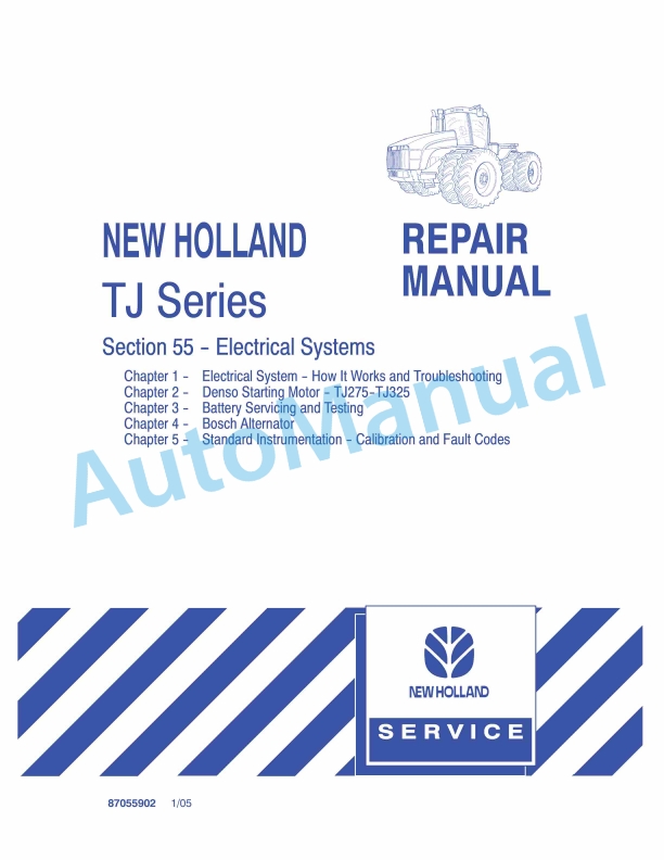 New Holland TJ Series Tractor Repair Manual 87055902