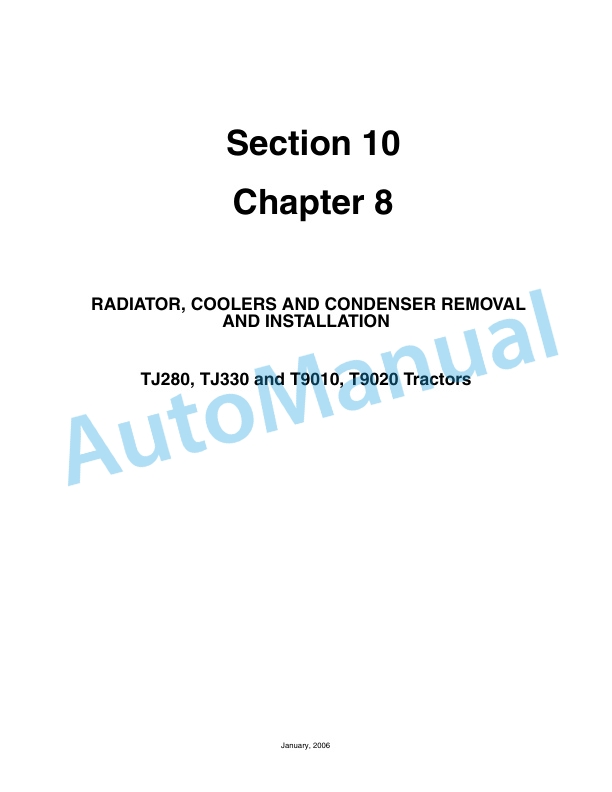New Holland TJ280, TJ330, TJ380, TJ430, TJ480, TJ530 Tractor Repair Manual 87525642-4