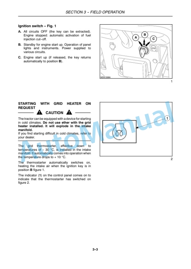 New Holland TK4020, TK4030, TK4040, TK4050, TK4060 Tractor Operation and Maintenance Manual 84317803-3