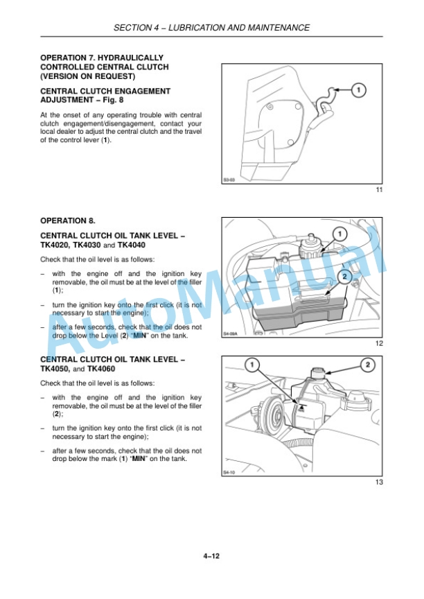 New Holland TK4020, TK4030, TK4040, TK4050, TK4060 Tractor Operation and Maintenance Manual 84382195-4