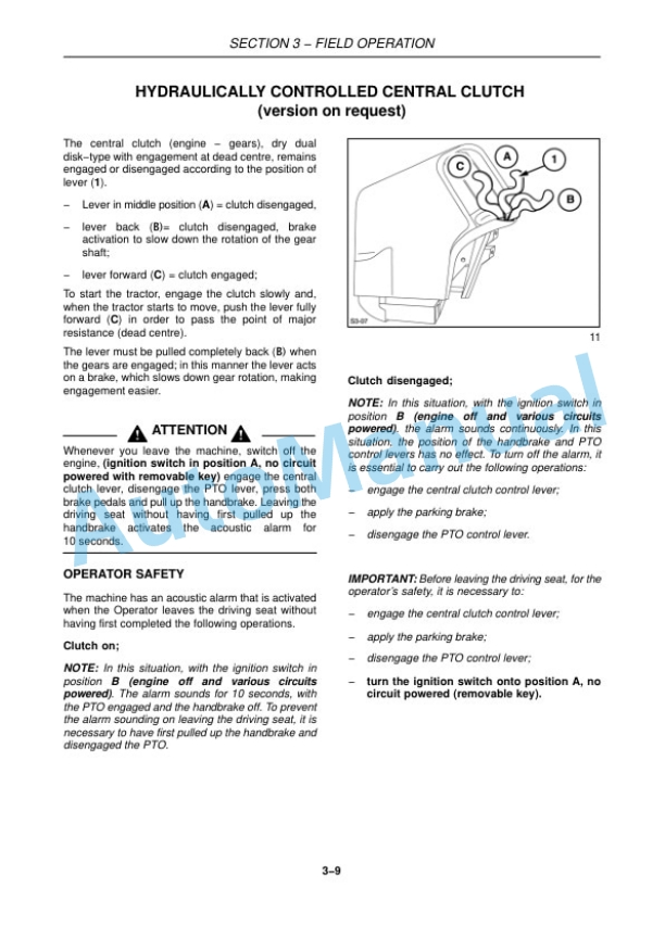 New Holland TK4020, TK4030, TK4040, TK4050, TK4060 Tractor Operation and Maintenance Manual 84382203-3