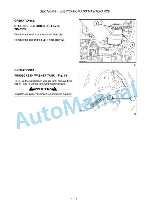 New Holland TK4020, TK4030, TK4040, TK4050, TK4060 Tractor Operation and Maintenance Manual 84382203-4