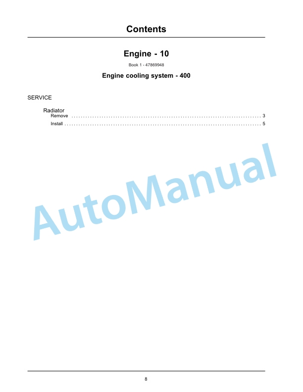 New Holland TK4030V, TK4050, TK4050M, TK4060 Tractor Service Manual 47869951-2