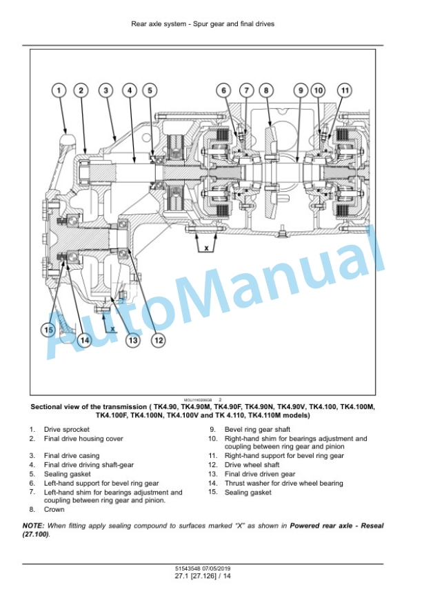 Alternative view of New Holland TK4.80V, TK4.80N, TK4.80F, TK4.90V, TK4.90N, TK4.90F, TK4.100V, TK4.100N, TK4.100F Tractor Service Manual 51543548