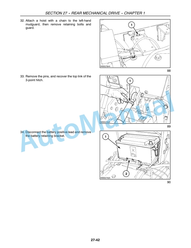 New Holland TK75VA, TK80A, TK80MA, TK90A, TK90MA, TK100A Tractor Repair Manual 87582126-2