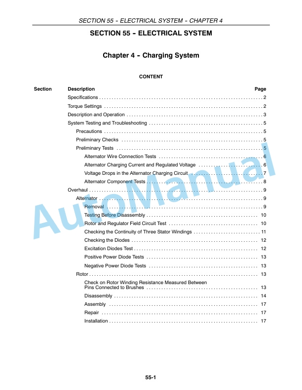 New Holland TK75VA, TK80A, TK80MA, TK90A, TK90MA, TK100A Tractor Repair Manual 87582127-3