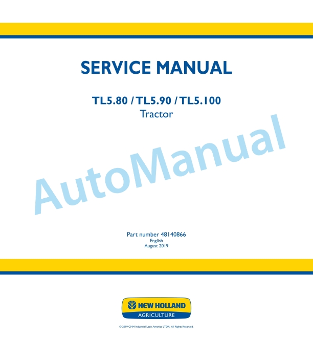 New Holland TL5.80, TL5.90, TL5.100 Tractor Service Manual 48140866