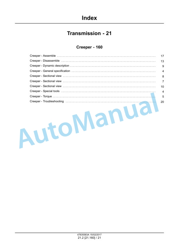 Alternative view of New Holland TL60E, TL75E, TL85E, TL95E Tractor Service Manual 47835583A
