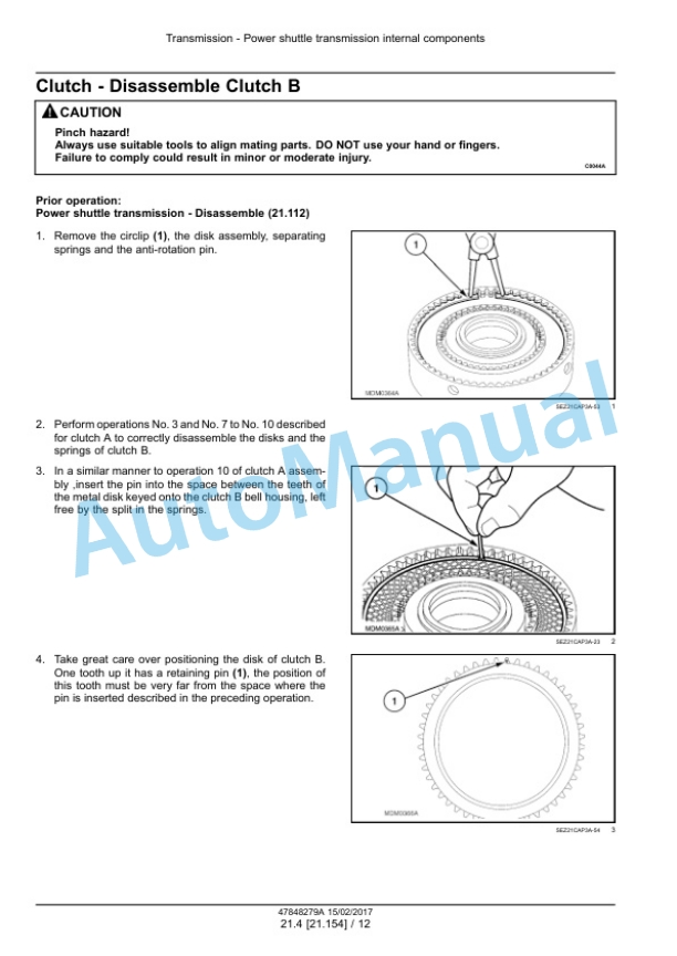 Alternative view of New Holland TL75, TL85, TL95 Power Shuttle Tractor Service Manual 47848279A