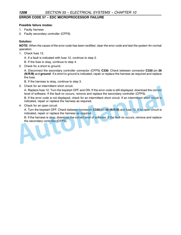 New Holland TM Series TM120-TM190 Tractor Repair Manual 87021030-4