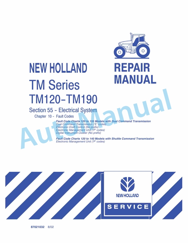 New Holland TM Series TM120-TM190 Tractor Repair Manual 87021032