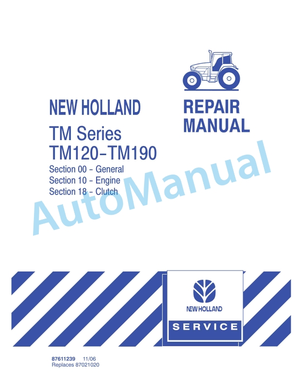 New Holland TM120, TM130, TM140, TM155, TM175, TM190 Tractor Repair Manual 87611239