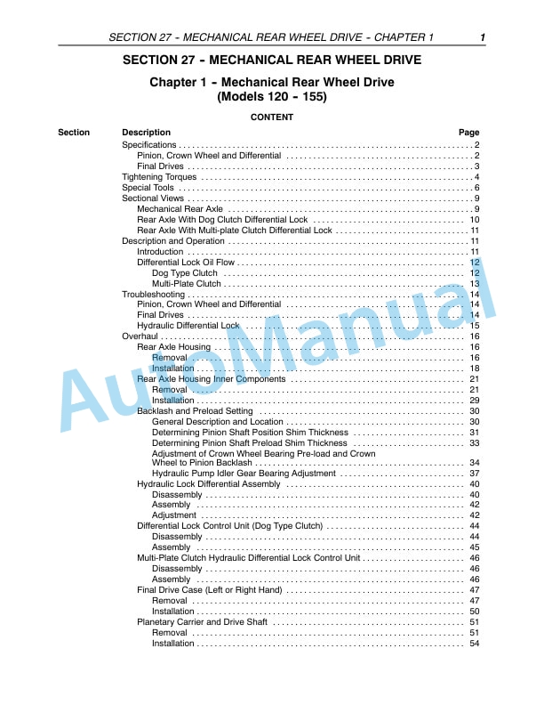 New Holland TM120, TM130, TM140, TM155, TM175, TM190 Tractor Repair Manual 87611241-3