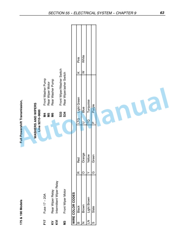 New Holland TM120, TM130, TM140, TM155, TM175, TM190 Tractor Repair Manual 87611245-2