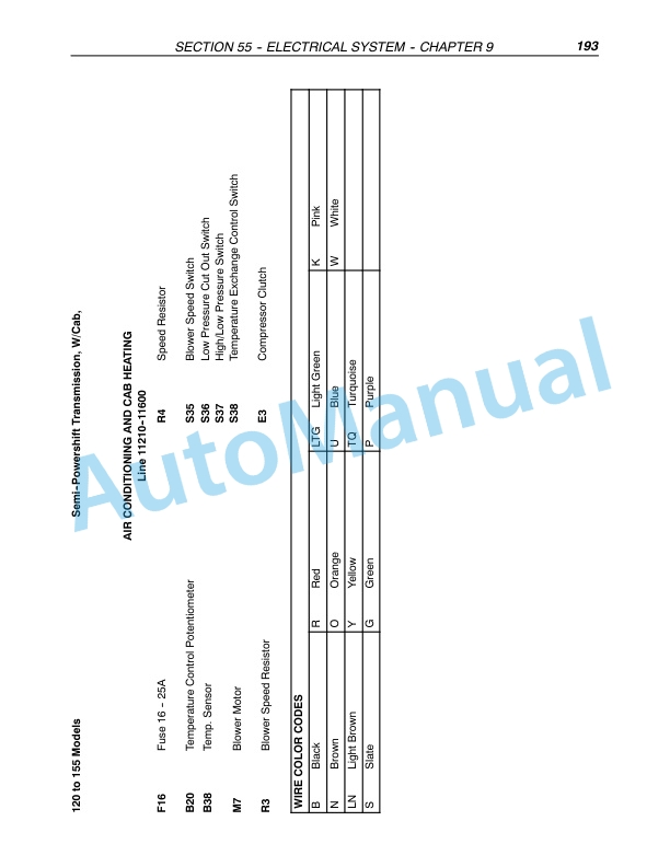 New Holland TM120, TM130, TM140, TM155, TM175, TM190 Tractor Repair Manual 87611245-4