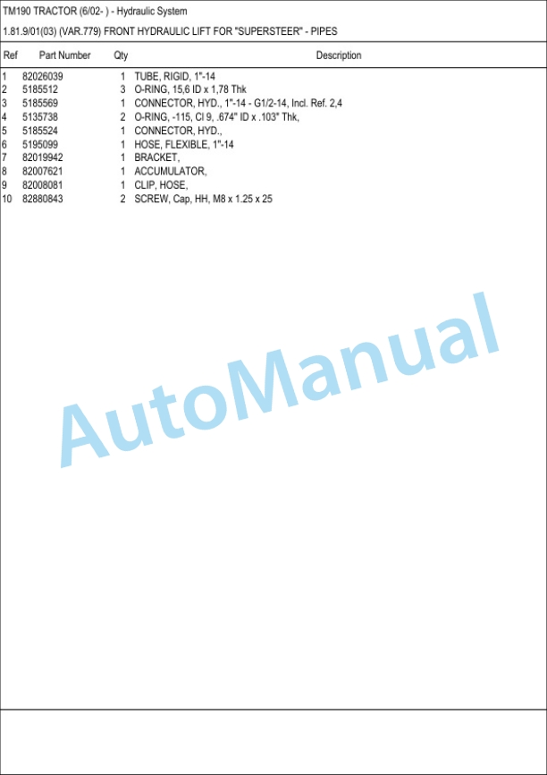 New Holland TM190 Tractor Parts Catalogue-4