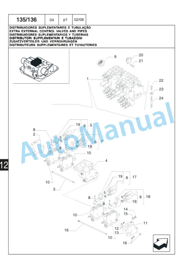New Holland TM7010, TM7020, TM7030, TM7040 Tractor Service Parts Catalogue 73403944-5