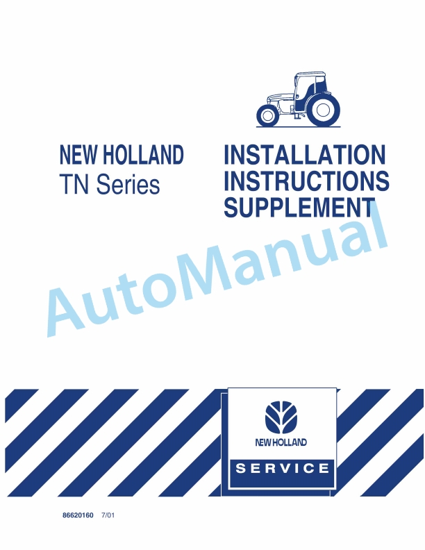 New Holland TN Series Installation Instruction Supplement 86620160
