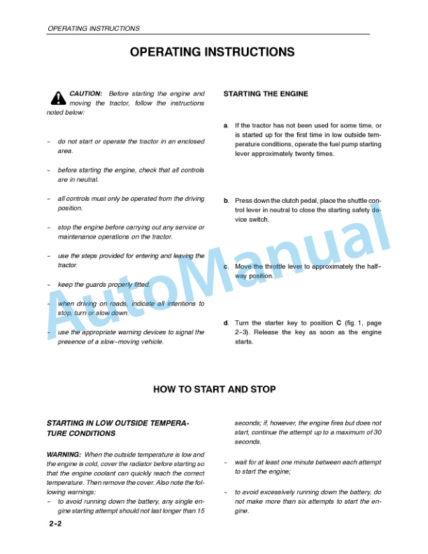New Holland TN55, TN65, TN70, TN75 Operation and Maintenance Manual 86584836-2